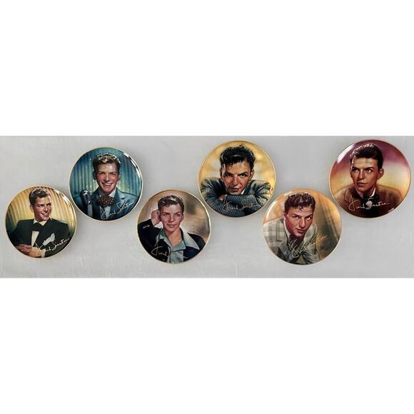 LOT OF 6 FRANK SINATRA FRANKLIN MINT LIMITED EDITION HEIRLOOM PORCELAIN PLATES - Picture 1 of 9
